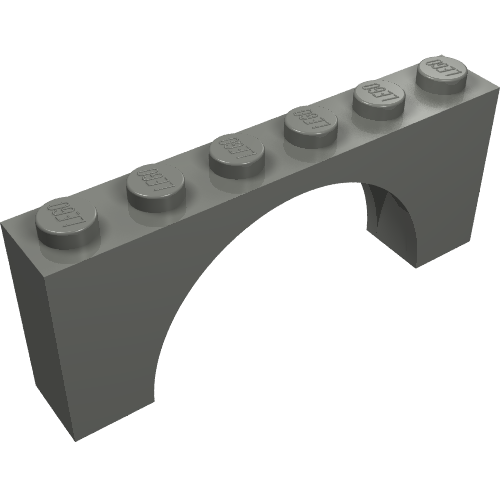Brick Arch 1 × 6 × 2 - Very Thin Top without Reinforced Underside Dunkelblaugrau