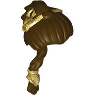 Hair Long Braided Ponytail with Gold Adornments Print (Leia) Dunkelbraun