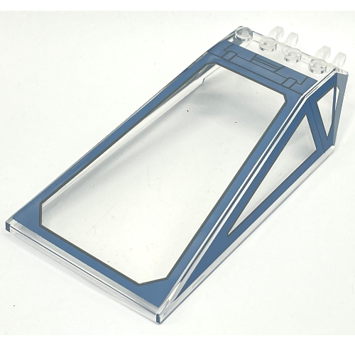 Windscreen 6 × 13 × 2 with Sand Blue Cockpit print Transparent