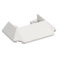 Brick Wedged, Sloped 45° 6 × 4 Double / 33°, 5 Bottom Tubes [Train Roof] Weiß