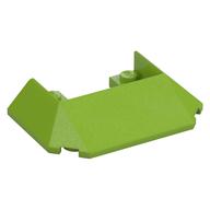 Brick Wedged, Sloped 45° 6 × 4 Double / 33°, 5 Bottom Tubes [Train Roof] Lime