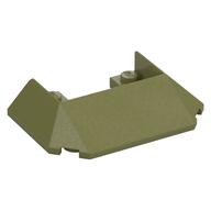 Brick Wedged, Sloped 45° 6 × 4 Double / 33°, 5 Bottom Tubes [Train Roof] Olive Green