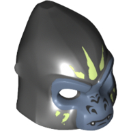 Mask Gorilla with Sand Blue Face and Light Yellow Face Paint, Closed Mouth Print Black