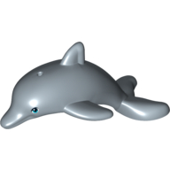Animal, Dolphin, Jumping with Medium Azure Eyes Print Sand Blue