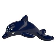 Animal, Dolphin, Jumping with Bright Light Blue Spots print Dunkelblau