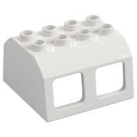 Duplo Train Locomotive Cabin Roof 2 × 4 Studs, 4 Medium Windows White