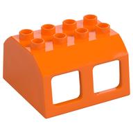 Duplo Train Locomotive Cabin Roof 2 × 4 Studs, 4 Medium Windows