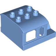 Duplo Train Steam Engine Cabin Roof 2 × 3 Studs Medium Blue