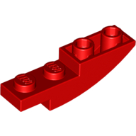 Brick Curved Inverted 4 × 1 Red