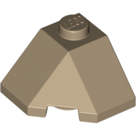 Brick Wedged, Sloped 45° 2 × 2 Corner Dark Tan