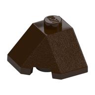 Brick Wedged, Sloped 45° 2 × 2 Corner Dark Brown