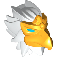 Large Figure Head Bird, Eagle Print Weiß