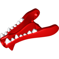 Creature Body Part, Dragon Head Lower Jaw with Round Hole on Front and White Teeth Print Rot