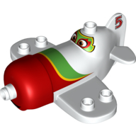 Duplo Airplane with El Chupacabra Print White