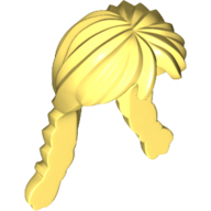Hair Long with Braided Pigtails Bright Light Yellow