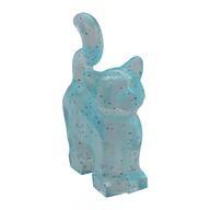Animal, Cat, Standing New Style [Plain] in Glitter Trans-Light Blue