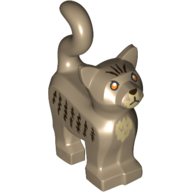 Animal, Cat, Standing New Style with Tan Chest, Dark Brown Stripes and Whiskers print Dark Tan