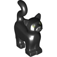 Animal, Cat, Standing New Style with Olive Green Eyes, Dark Bluish Grey Nose Print (Thackery Binx) Black