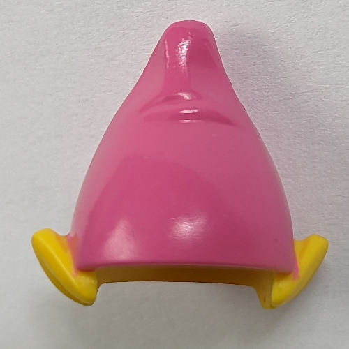 Hat, Elf Ears with Dark Pink Hat Print Yellow