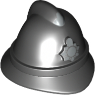 Helmet, Police with Silver Badge Print Schwarz