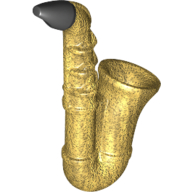 Musical Instrument Saxophone with Black Mouthpiece Print Perlgold