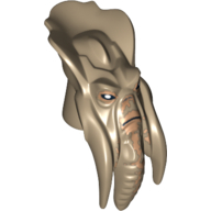 Minifig Head Special, Geonosian with Black Eyes, Nose and Mouth Print (Poggle the Lesser) Dark Tan