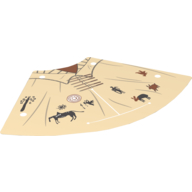 Tent, Tepee Cover with Western Indians Motifs Print Beige