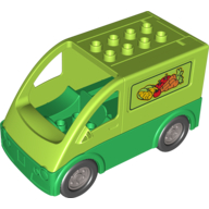 Duplo Van Type 2 with Green Base and Vegetables Print Limette