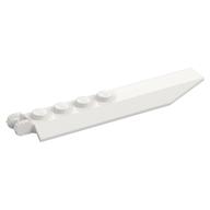 Hinge Plate 1 × 8 Locking with Angled Side Extensions, Squared Plate Underside, 7 Teeth Weiß