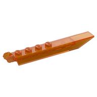 Hinge Plate 1 × 8 Locking with Angled Side Extensions, Squared Plate Underside, 7 Teeth Transparent-Orange
