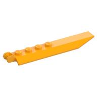 Hinge Plate 1 × 8 Locking with Angled Side Extensions, Squared Plate Underside, 7 Teeth Bright Light Orange
