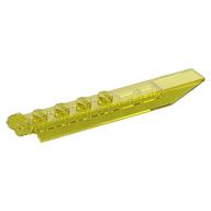 Hinge Plate 1 × 8 Locking with Angled Side Extensions, Squared Plate Underside, 7 Teeth Trans-Yellow