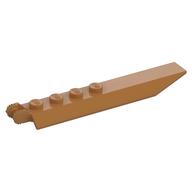 Hinge Plate 1 × 8 Locking with Angled Side Extensions, Squared Plate Underside, 7 Teeth Medium Nougat