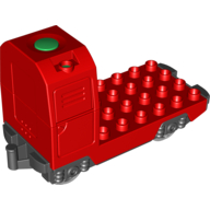 Duplo Train Locomotive Base with Battery Compartment, and Light Bluish Gray Wheels Rot