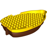 Duplo Boat Hull 10 × 18 with Reddish Brown Bottom [Complete Assembly] Yellow
