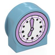 Duplo Brick 1 × 3 × 2 Round Top, Cut Away Sides with Clock Face Print Mittelazur
