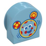 Duplo Brick 1 × 3 × 2 Round Top with Circles as Mickey Mouse Outline, Yellow/Red Decorations print Medium Azure
