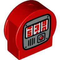 Duplo Brick 1 × 3 × 2 Round, Cut Away Sides with Fuel Pump Print Rot