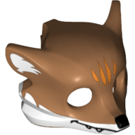 Mask Fox / Skunk, Black Face Details and White Ears Print Medium Nougat