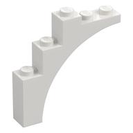 Brick Arch 1 × 5 × 4 [Continuous Bow, Raised Underside Cross Supports] Weiß