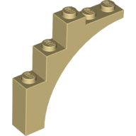 Brick Arch 1 × 5 × 4 [Continuous Bow, Raised Underside Cross Supports] Tan