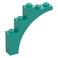 Brick Arch 1 × 5 × 4 [Continuous Bow, Raised Underside Cross Supports] Dunkeltürkis