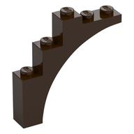 Brick Arch 1 × 5 × 4 [Continuous Bow, Raised Underside Cross Supports] Dunkelbraun