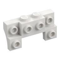 Brick Special 2 × 4 - 1 × 4 with 2 Recessed Studs and Thin Side Arches White