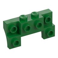Brick Special 2 × 4 - 1 × 4 with 2 Recessed Studs and Thin Side Arches Grün