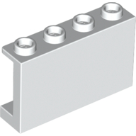 Panel 1 × 4 × 2 with Side Supports - Hollow Studs White