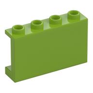 Paneel 1 × 4 × 2 mit Seite Stützen - Hohlnoppen Limette