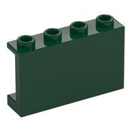 Panel 1 × 4 × 2 with Side Supports - Hollow Studs Dark Green