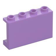 Panel 1 × 4 × 2 with Side Supports - Hollow Studs Medium Lavender
