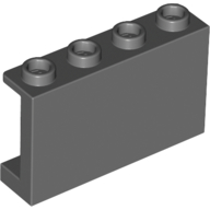 Panel 1 × 4 × 2 with Side Supports - Hollow Studs Dark Bluish Gray